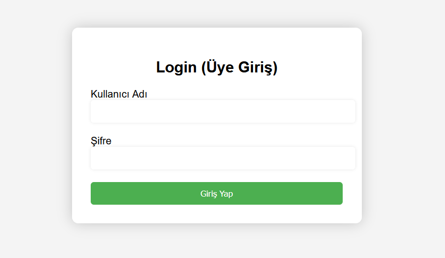 Login üyelik giriş sayfası